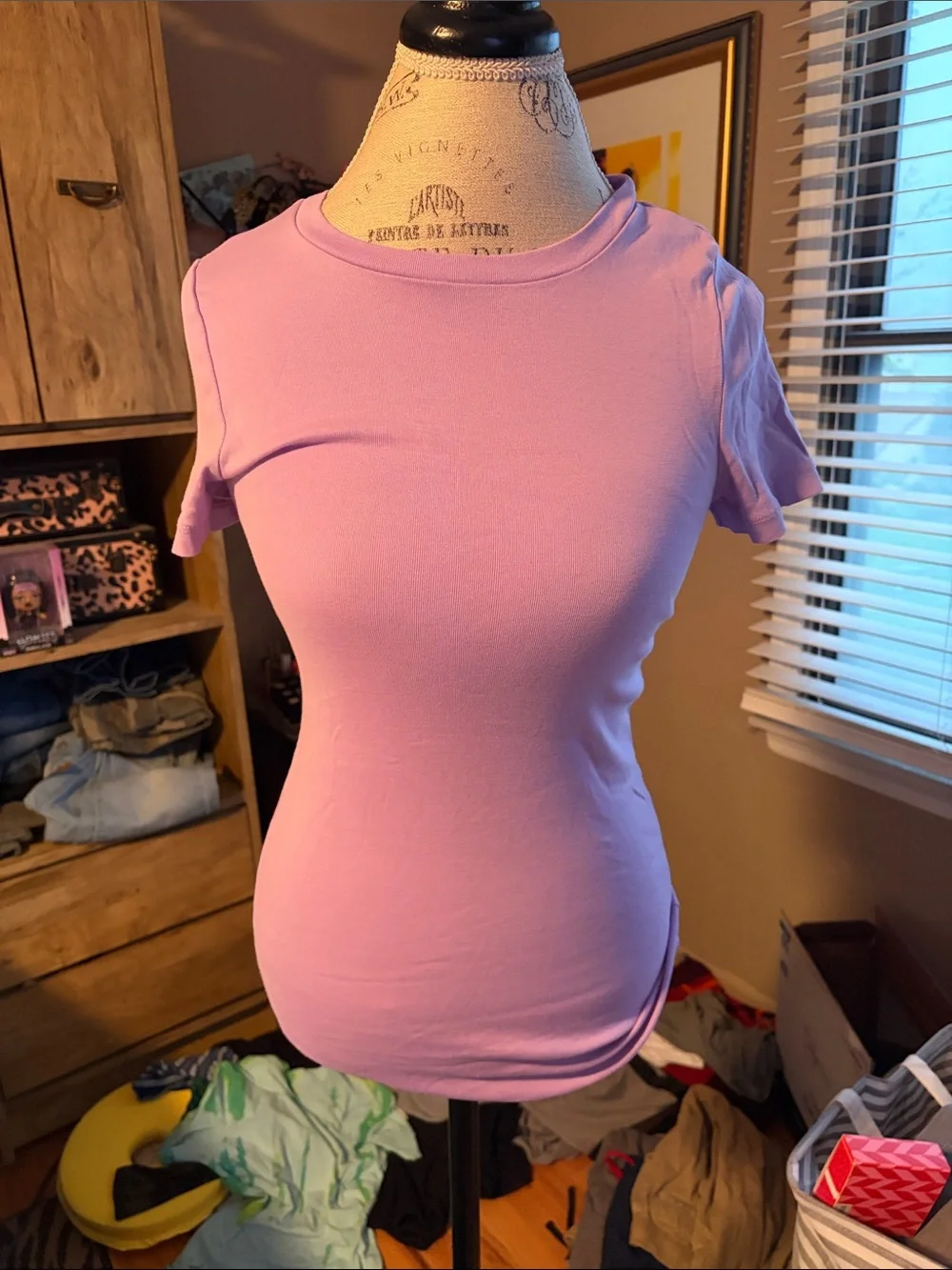 J Crew Perfect Fit Short-Sleeve Crew Neck Tee - Purple - Medium